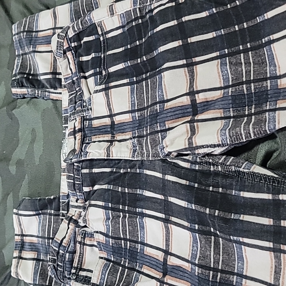 EUC Free People Plaid Micro-Cord Pants, 31